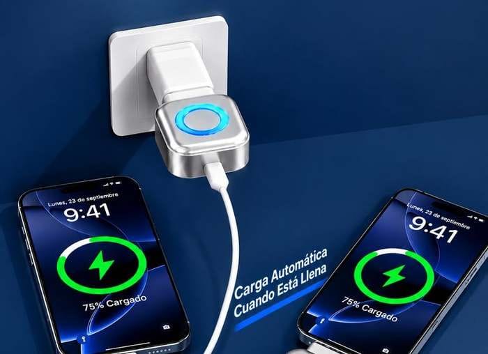 Adaptador USB-C con corte automático de carga